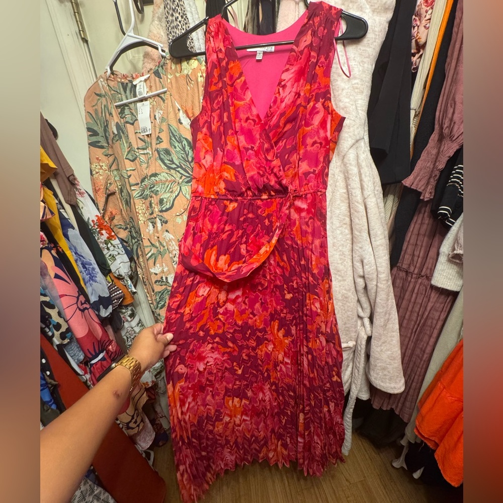 Studio One NY Pink and Red Maxi Dress